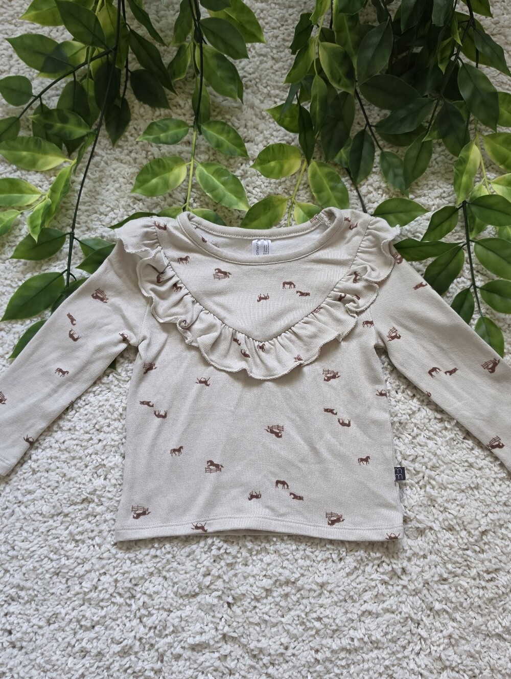 Baby Girl Ruffled Horse Shirt (12-18 Months)